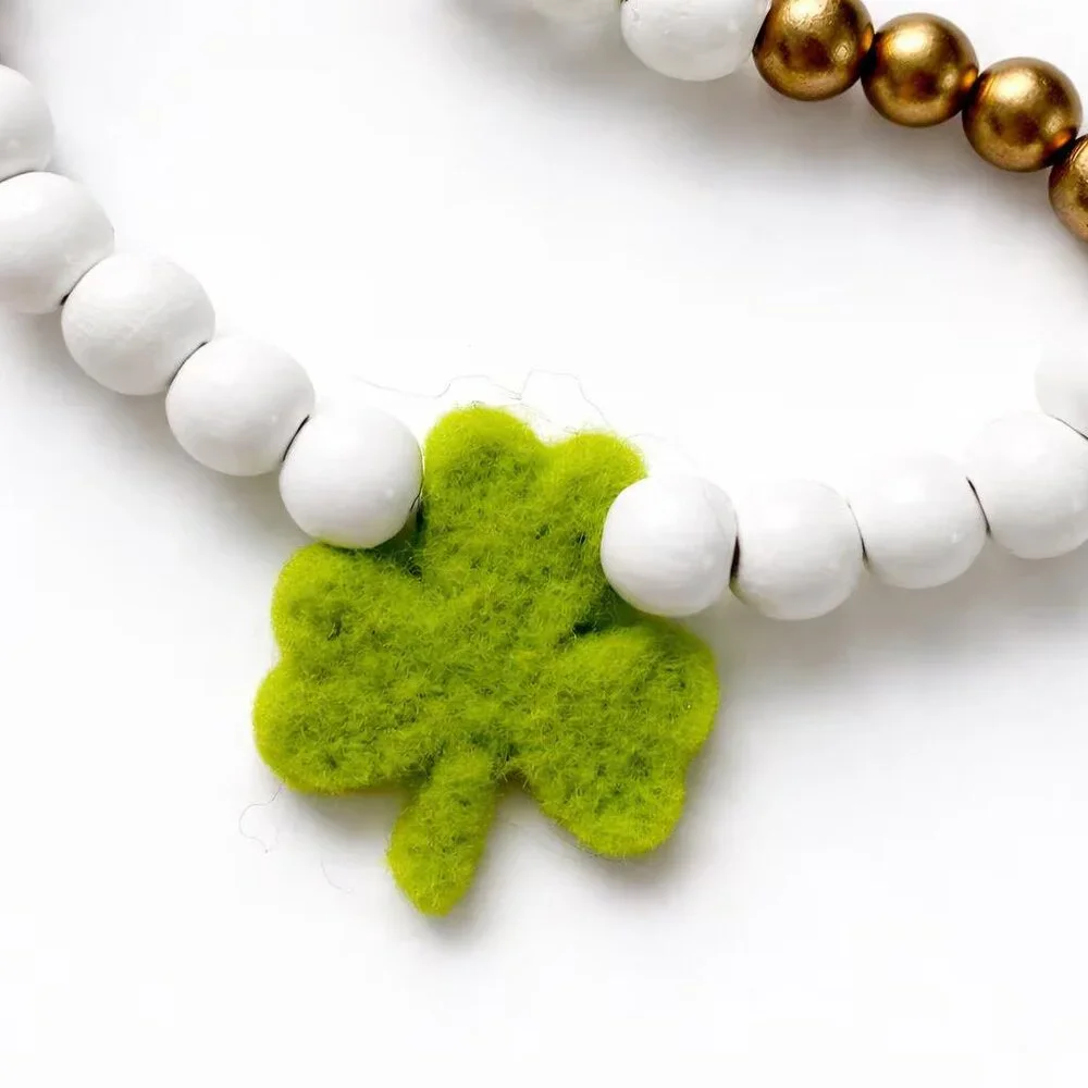 Felt Ball Garland | St. Patrick's Day Shamrocks & Rainbow Decor